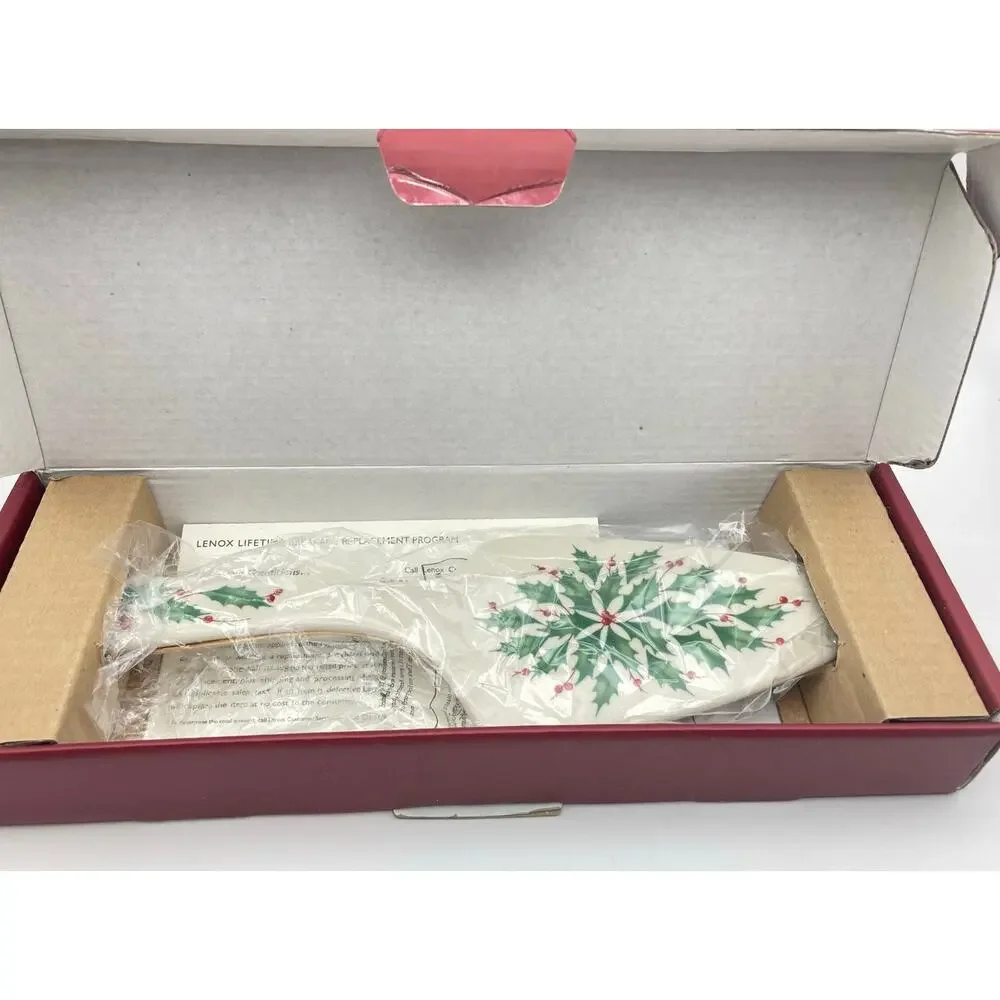 Lenox Holiday Holly Berry Dessert Server NIB